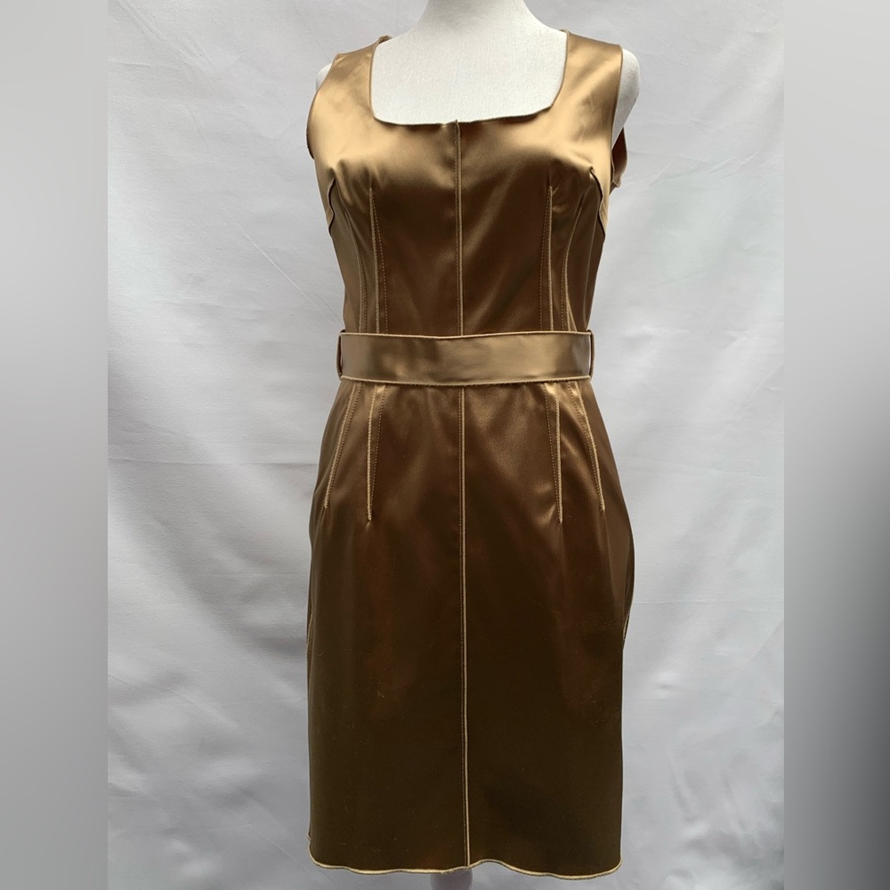 Dolce & Gabbana Size 40 US 4 SMALL GOLD Corset Dress In Beautiful shape for NYE